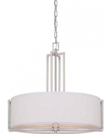 Nuvo Lighting 60/4756 Gemini 4 Light Pendant with Slate Gray Fabric Shade