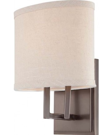 Nuvo Lighting 60/4851 Gemini 1 Light Vanity Fixture with Khaki Fabric Shade