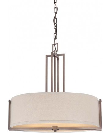 Nuvo Lighting 60/4856 Gemini 4 Light Pendant with Khaki Fabric Shade