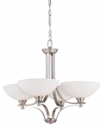 Nuvo Lighting 60/5014 Bentley 4 Light Chandelier with Frosted Glass