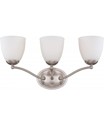 Nuvo Lighting 60/5033 Patton 3 Light Vanity Fixture with Frosted Glass