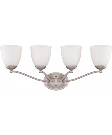 Nuvo Lighting 60/5034 Patton 4 Light Vanity Fixture with Frosted Glass