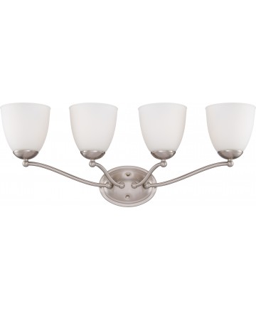 Nuvo Lighting 60/5034 Patton 4 Light Vanity Fixture with Frosted Glass