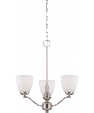 Nuvo Lighting 60/5036 Patton 3 Light Chandelier (Arms Up) with Frosted