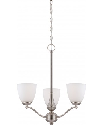 Nuvo Lighting 60/5036 Patton 3 Light Chandelier (Arms Up) with Frosted