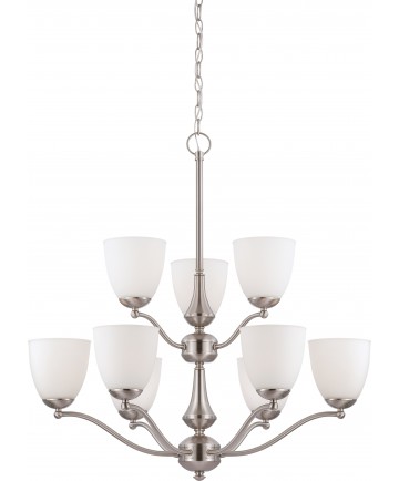 Nuvo Lighting 60/5039 Patton 9 Light 2 Tier Chandelier with Frosted