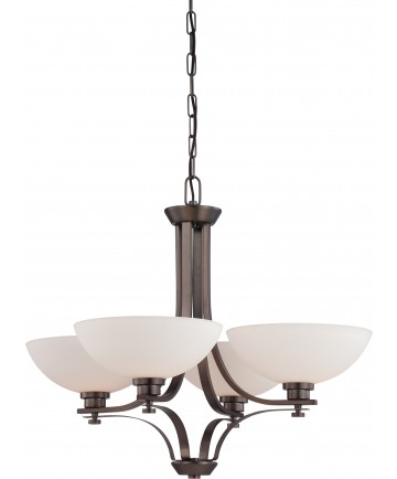 Nuvo Lighting 60/5114 Bentley 4 Light Chandelier with Frosted Glass