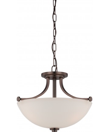 Nuvo Lighting 60/5117 Bentley 3 Light Semi Flush with Frosted Glass