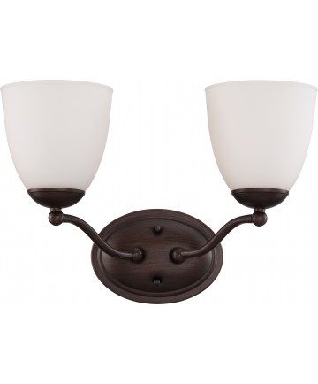 Nuvo Lighting 60/5132 Patton 2 Light Vanity Fixture with Frosted Glass
