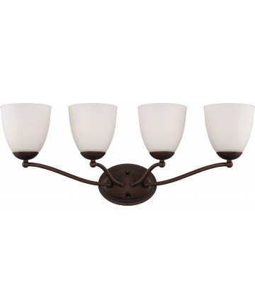 Nuvo Lighting 60/5134 Patton 4 Light Vanity Fixture with Frosted Glass