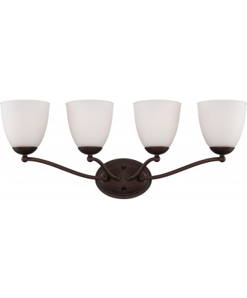 Nuvo Lighting 60/5134 Patton 4 Light Vanity Fixture with Frosted Glass