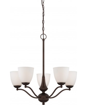 Nuvo Lighting 60/5135 Patton 5 Light Chandelier (Arms Up) with Frosted