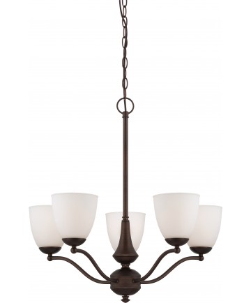 Nuvo Lighting 60/5135 Patton 5 Light Chandelier (Arms Up) with Frosted