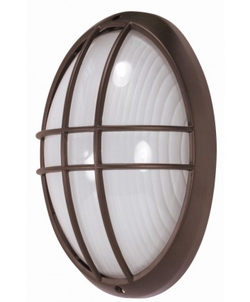 Nuvo 60/529 1 Light 13 inch Large Cage Oval BulkHead Light Architiectural Bronze Finish