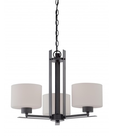 Nuvo Lighting 60/5306 Parallel 3 Light Chandelier with Etched Opal