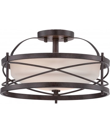Nuvo Lighting 60/5335 Ginger 2 Light Semi Flush with Etched Opal Glass
