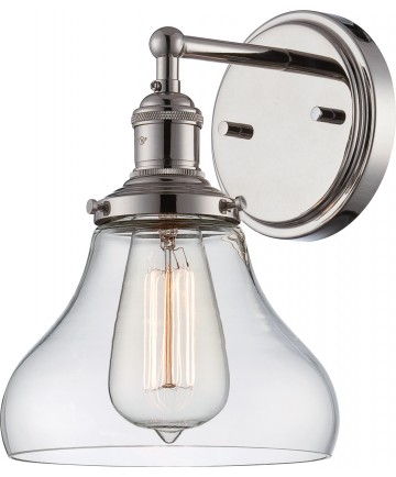 Nuvo Lighting 60/5413 Vintage 1 Light Sconce with Clear Glass Vintage