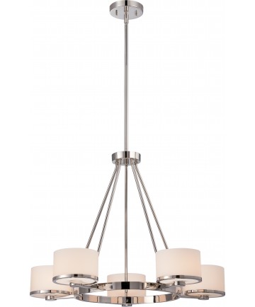 Nuvo Lighting 60/5475 Celine 5 Light Chandelier with Etched Opal Glass