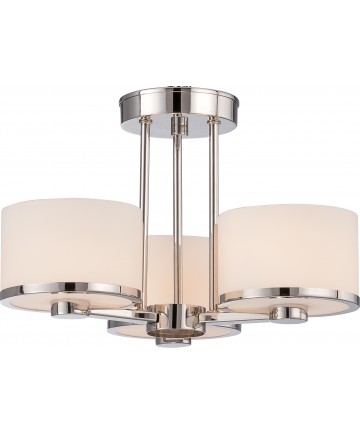 Nuvo Lighting 60/5477 Celine 3 Light Semi Flush with Etched Opal Glass