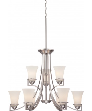 Nuvo Lighting 60/5489 Neval 9 Light 2 Tier Chandelier with Satin White