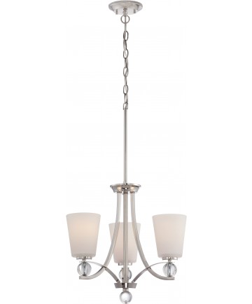 Nuvo Lighting 60/5496 Connie 3 Light Chandelier with Satin White Glass