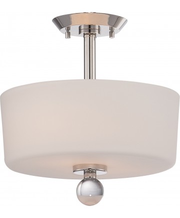 Nuvo Lighting 60/5497 Connie 2 Light Semi Flush with Satin White Glass
