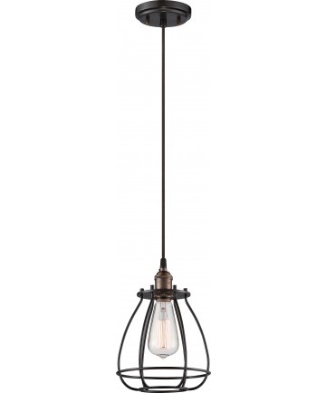 Nuvo Lighting 60/5501 Vintage 1 Light Caged Pendant Vintage Lamp