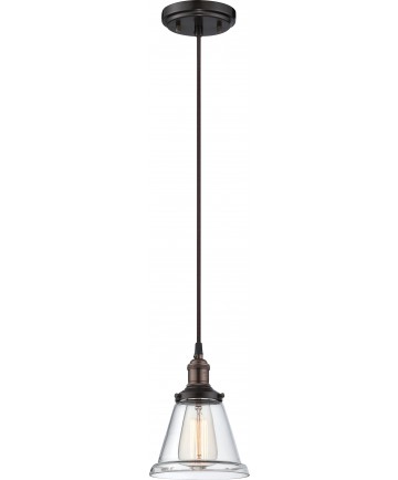 Nuvo Lighting 60/5502 Vintage 1 Light Pendant with Clear Glass Vintage