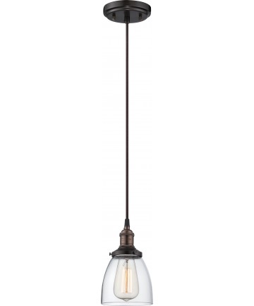 Nuvo Lighting 60/5504 Vintage 1 Light Pendant with Clear Glass Vintage