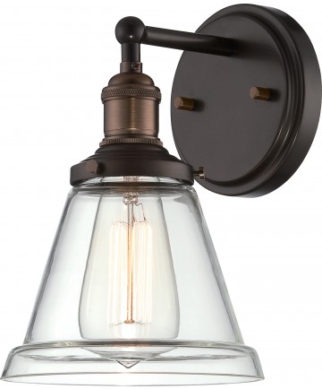 Nuvo Lighting 60/5512 Vintage 1 Light Sconce with Clear Glass Vintage