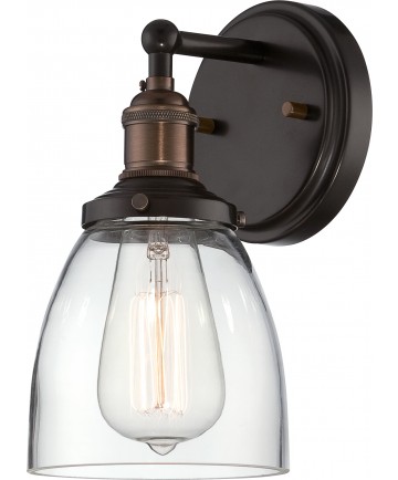 Nuvo Lighting 60/5514 Vintage 1 Light Sconce with Clear Glass Vintage