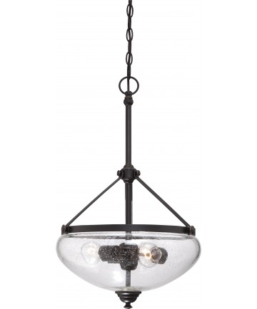 Nuvo Lighting 60/5547 Laurel 3 Light Pendant with Clear Seeded Glass