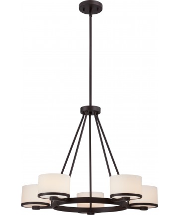 Nuvo Lighting 60/5575 Celine 5 Light Chandelier with Etched Opal Glass