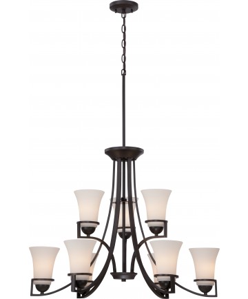 Nuvo Lighting 60/5589 Neval 9 Light 2 Tier Chandelier with Satin White
