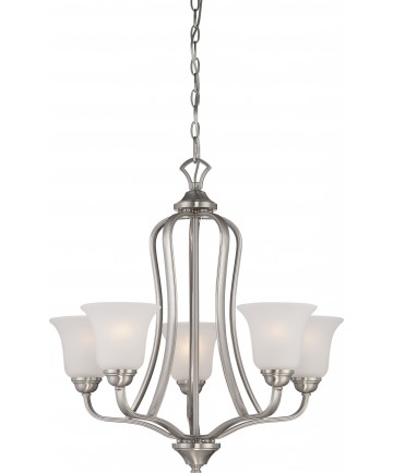 Nuvo Lighting 60/5595 Elizabeth 5 Light Chandelier with Frosted Glass