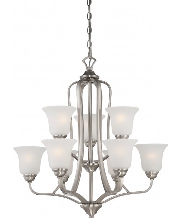 Nuvo Lighting 60/5599 Elizabeth 9 Light 2 Tier Chandelier with Frosted