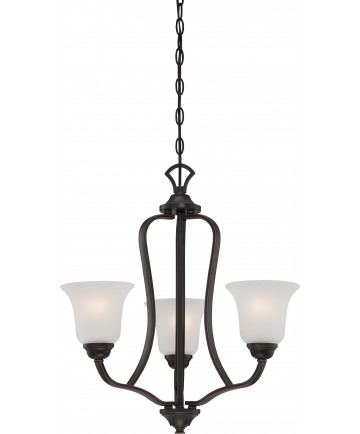 Nuvo Lighting 60/5696 Elizabeth 3 Light Chandelier with Frosted Glass