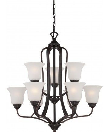 Nuvo Lighting 60/5699 Elizabeth 9 Light 2 Tier Chandelier with Frosted