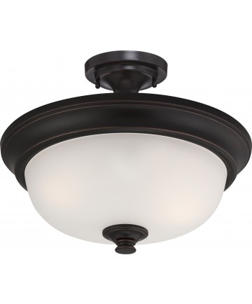Nuvo Lighting 60/5700 Elizabeth 2 Light Semi Flush with Frosted Glass