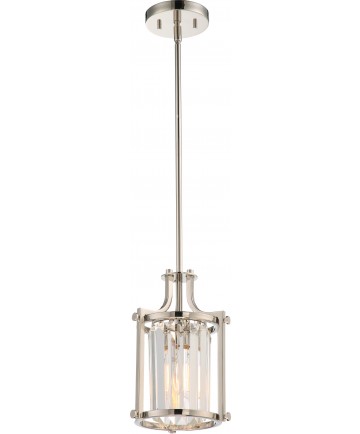 Nuvo 60/5764 Krys 1 Light Crystal Mini Pendant 60W Vintage Lamp Included