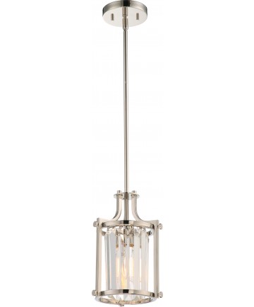 Nuvo 60/5764 Krys 1 Light Crystal Mini Pendant 60W Vintage Lamp Included