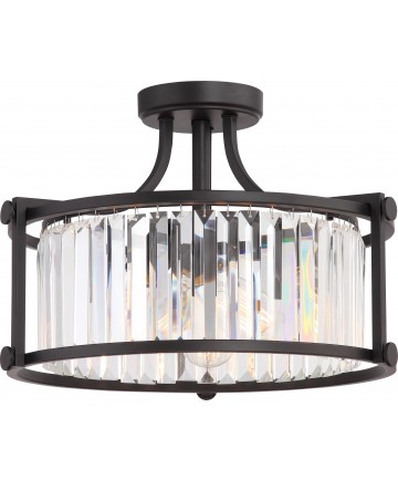 Nuvo Lighting 60/5773 Krys 3 Light Crystal Semi Flush Fixture with 60w