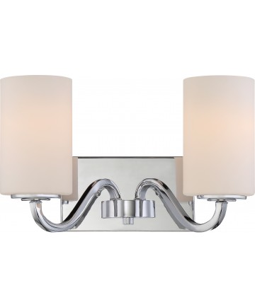 Nuvo Lighting 60/5802 Willow 2 Light Vanity Fixture with White Glass