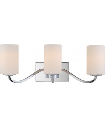 Nuvo Lighting 60/5803 Willow 3 Light Vanity Fixture with White Glass