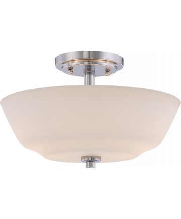 Nuvo Lighting 60/5806 Willow 2 Light Semi Flush Fixture with White