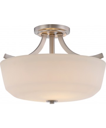 Nuvo Lighting 60/5826 Laguna 2 Light Semi Flush with White Glass