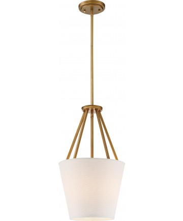 Nuvo Lighting 60/5842 3 Light Seneca 12" Pendant Natural Brass Finish