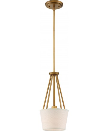 Nuvo Lighting 60/5843 1 Light Seneca Mini Pendant Natural Brass Finish