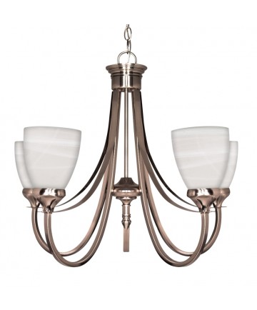 Nuvo Lighting 60/585 Triumph 5 Light 24 inch Chandelier with Sculptured Glass Shades