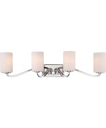 Nuvo Lighting 60/5871 Willow 4 Light Vanity Polished Nickel with White